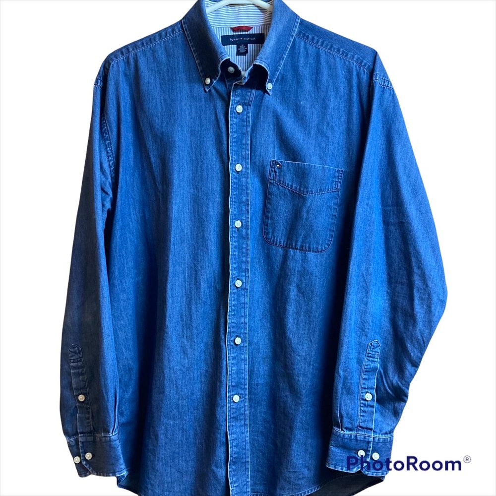 Tommy Hilfiger Denim Button Down Shirt size Men’s Medium 100% Cotton - Picture 1 of 8